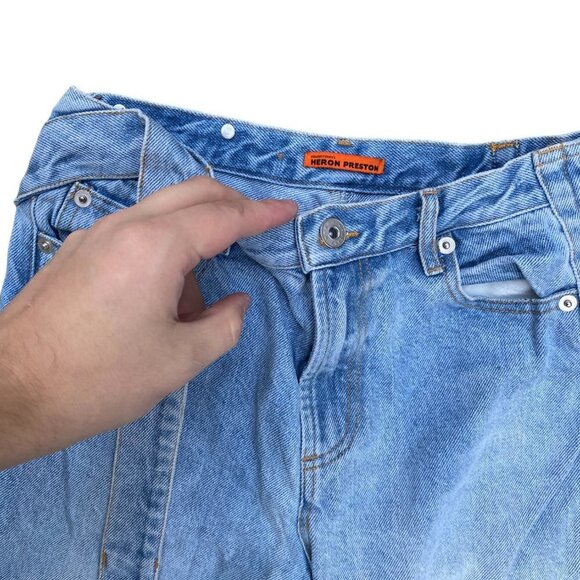 Heron Preston X Sami Miro Double Waistband Jeans Size 27 - Picture 5 of 8